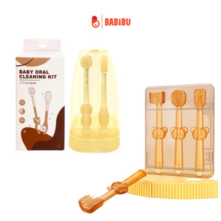 Set rơ lưỡi và bàn chải silicon cao cấp, an toàn cho bé từ 0 tới 18 tháng