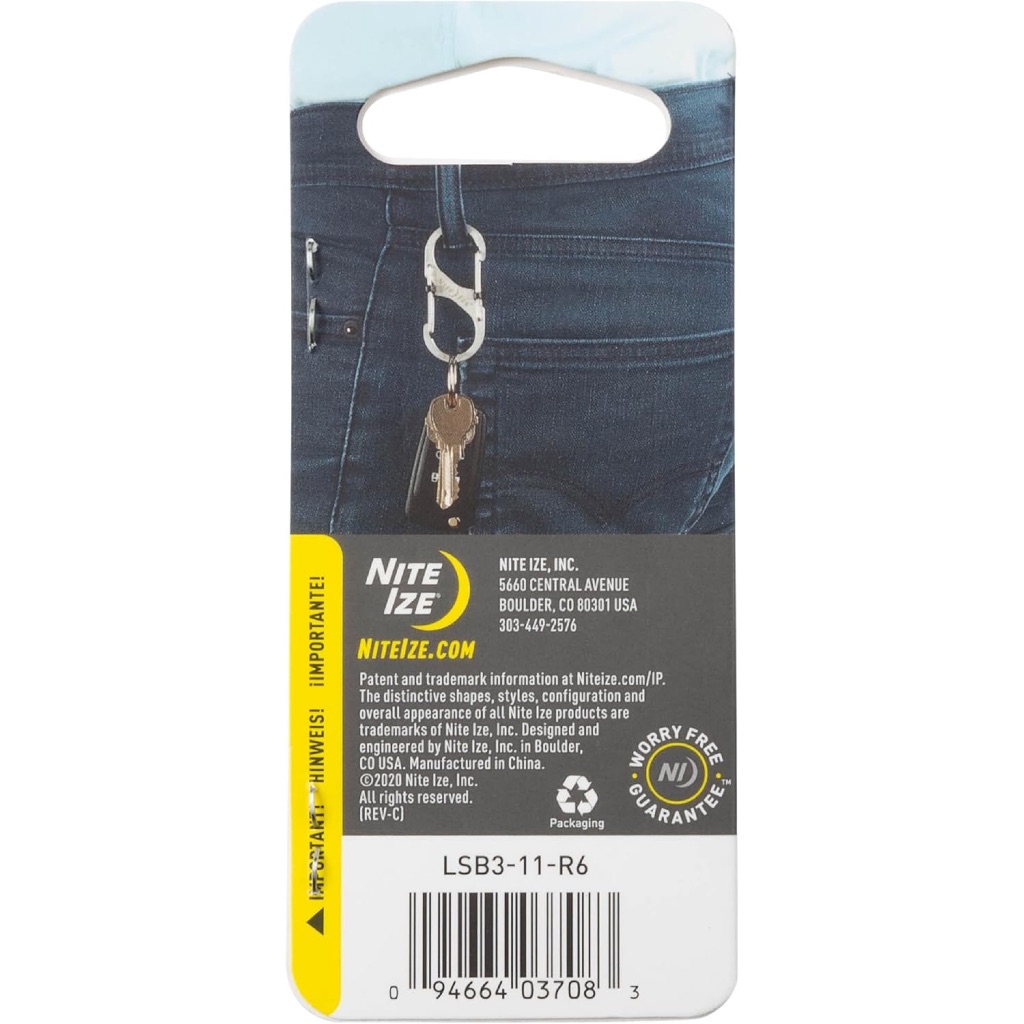 Nite Ize - Móc khóa LSB3-11-R6 - S-Biner Slidelock Size 3 (Thép không gỉ)