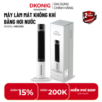 Máy làm mát không khí bằng hơi nước có Ion âm Haatz HBC350 quạt làm mát , ion âm lọc bụi mịn PM2.5