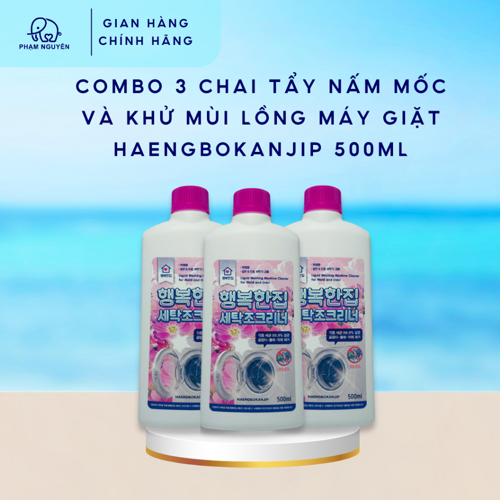 [COMBO 3] NƯỚC VỆ SINH LỒNG GIẶT HAENGBOKANJIP 500ML - TẨY MỐC, KHÁNG KHUẨN