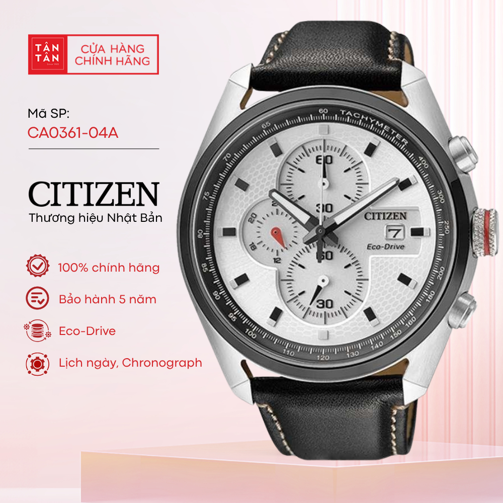 Đồng Hồ Nam Citizen Chronograph CA0361-04A Eco-Drive 45mm - Đồng Hồ Tân Tân