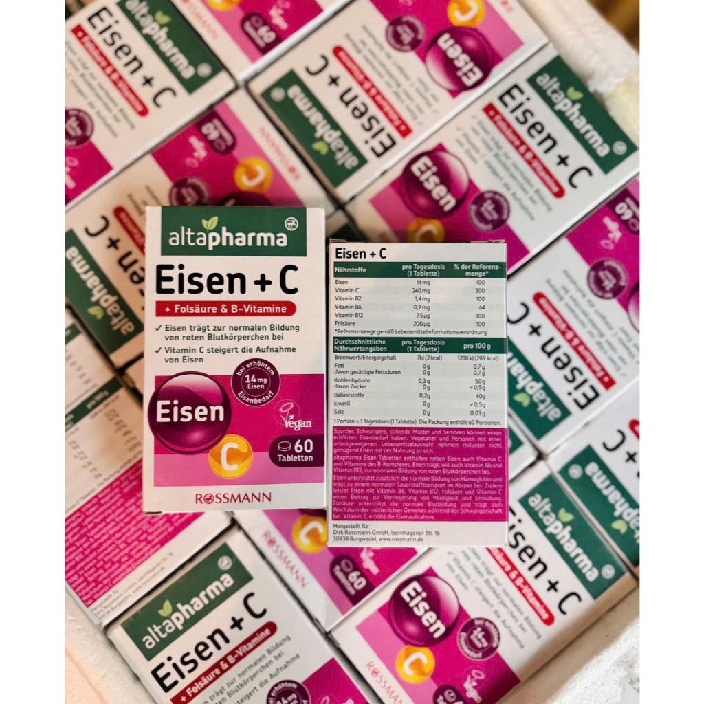 VIÊN SẮT BỔ SUNG SẮT Altapharma Eisen của ĐỨC