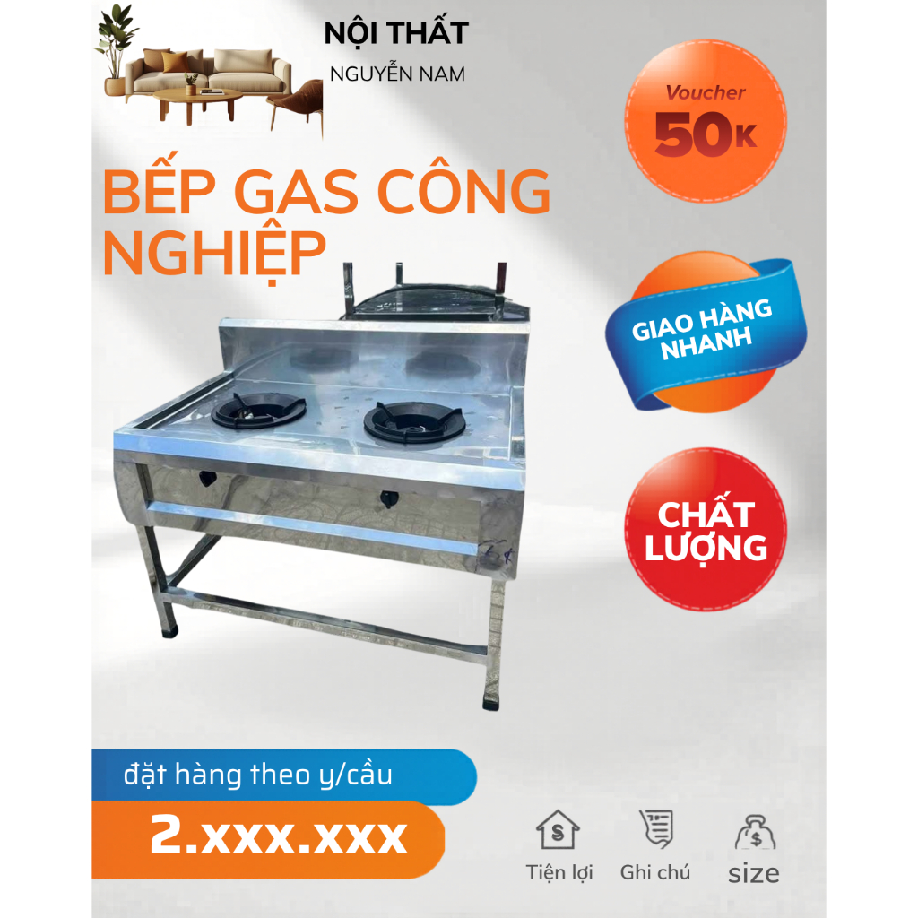 bếp gas Công Nghiệp giá xưởng inox 100% ( nhận đặt hàng theo y/cầu)