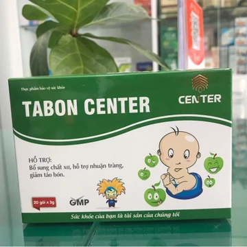 TABON CENTER Thực Phẩm Bảo Vệ Sức Khoẻ Táo Bón Center Hộp 20 Gói Bổ Sung Chất Xơ Giảm Táo Bón