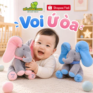Đồ Chơi Voi Ú Òa Pekapoo BỐ KHỦNG LONG Biết Vẫy Tai Ú Òa Và Hát Đồ Chơi Thú Bông Thông Minh Siêu Đáng Yêu