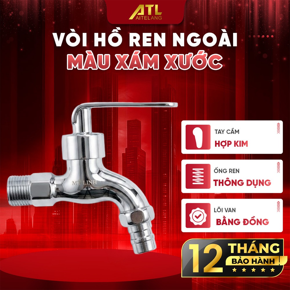 Vòi nước hợp kim kẽm mạ đồng Mỹ Linh, vòi hồ tay gạt tiện lợi, chống gỉ sét, XJQH-057