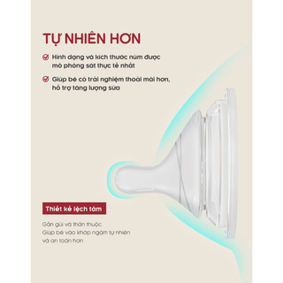 Núm Ti Moyuum Mov.aa - Silicone Mềm Mại, Cho Bé Chống Sặc Chống Đầy Hơi