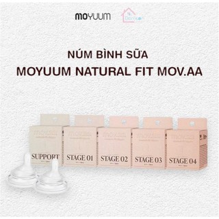 Núm Ti Moyuum Mov.aa - Silicone Mềm Mại, Cho Bé Chống Sặc Chống Đầy Hơi