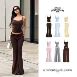 Set Tanktop 2 Dây thun Poly có Chiết eo FFCLUB