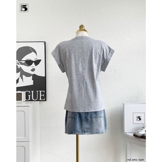 Áo Thun Nữ Twentyfive Kiểu Tay Cánh Dơi, Thêu Chữ Monoeram, Áo Phông Cộc Tay Cổ Tròn Form Vừa Chất Co Giãn 7209