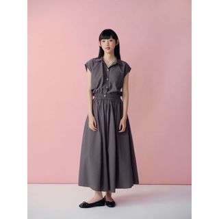 Set OLV áo sơ mi và chân váy dịu dàng Parachute Batwing Midi Set