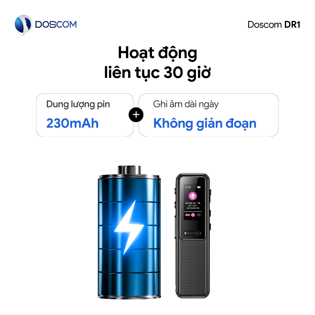Máy Ghi Âm Mini DR1 16GB Chính Hãng – Siêu Nhỏ Gọn, Ghi Âm Liên Tục 30 Giờ, Lưu 192H, Có Tai Nghe