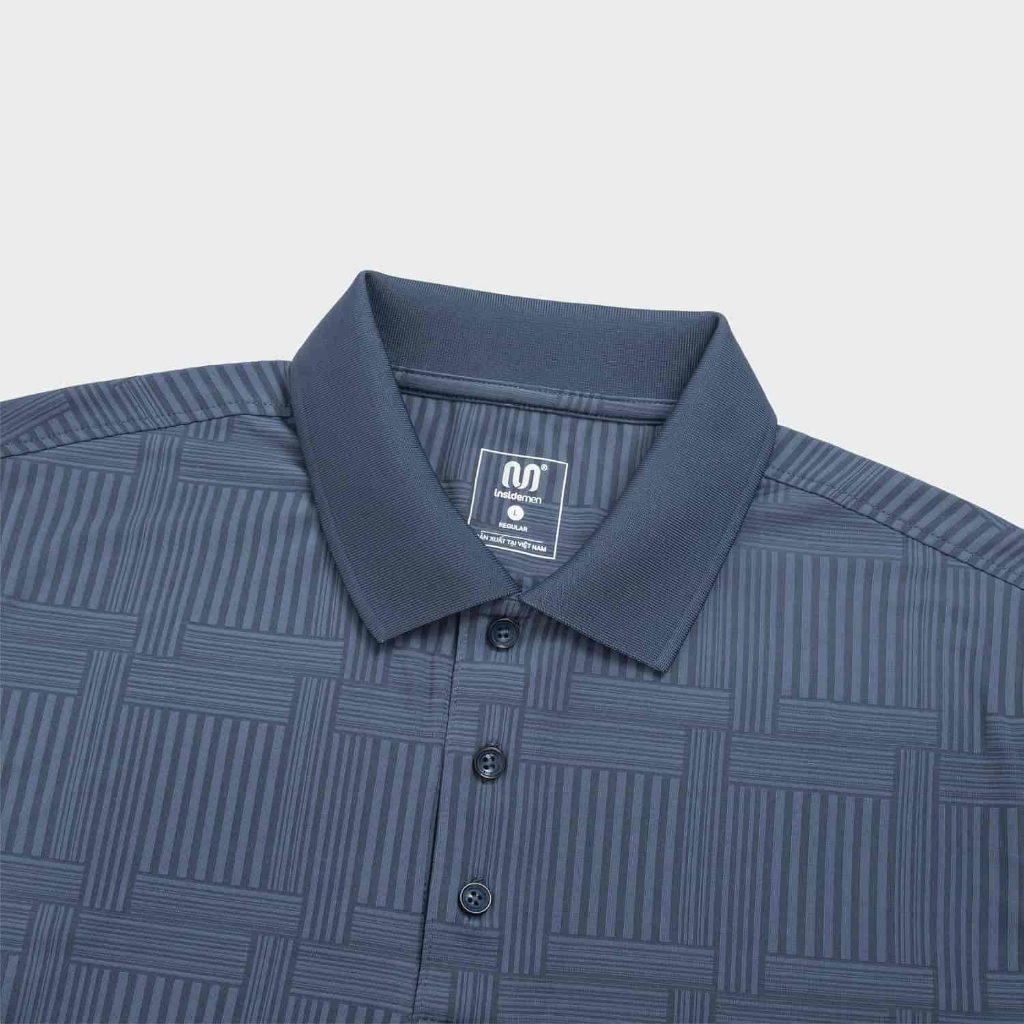 Áo polo nam INSIDEMEN Họa Tiết ngắn tay Regular Fit thoải mái nhẹ nhàng thoáng mát IPS234AS0
