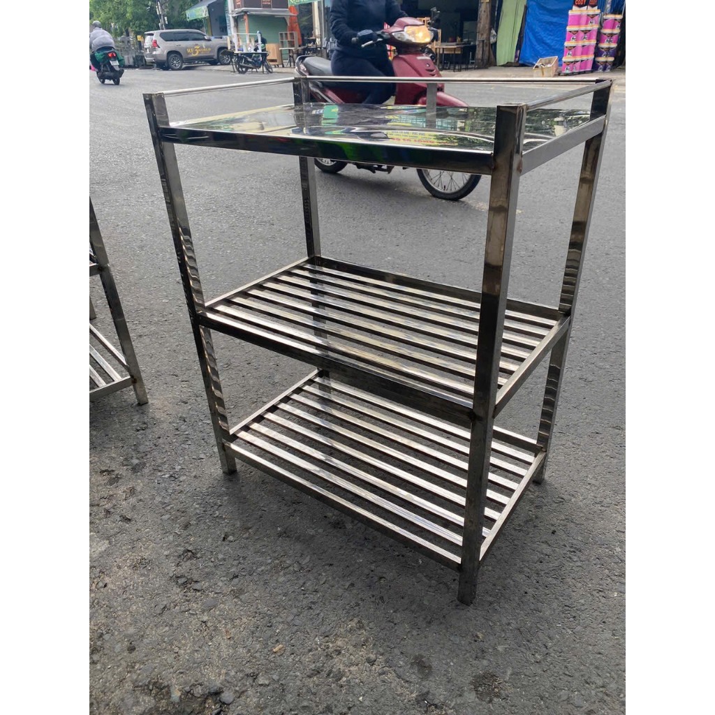 Kệ Chén Bát Inox 3 Tầng Song – Đa Năng, Chắc Chắn, Đựng Đồ Nhà Bếp Gọn Gàng( nhận đặt hàng theo y/cầu)