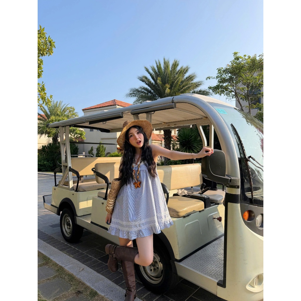 Đầm Nữ LOGEE Hai Dây Phối Ren Mùa Hè Xinh Xắn SECODEE