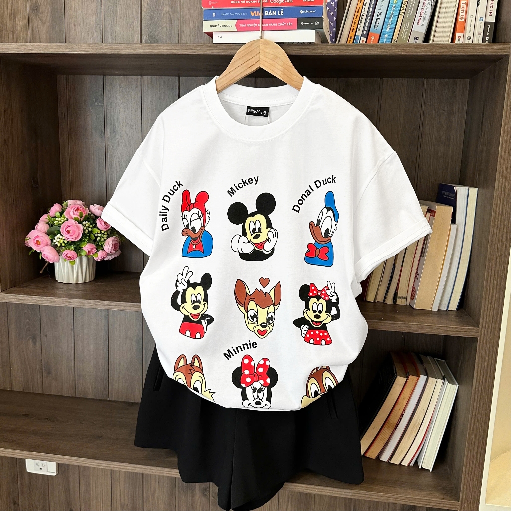 Áo Thun Mirage Hoạt Hình Màu Trắng Chất 100% Cotton Mềm Mịn Thoáng Mát.