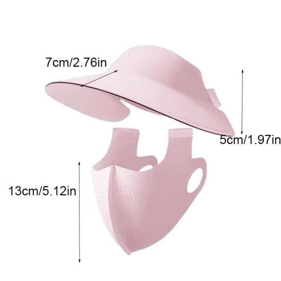 Combo Mũ Chống Nắng Nửa Đầu Kèm Khẩu Trang Ninja - Set Nón Chống Tia UV Lụa Băng Cao Cấp Cho Nữ (Nhiều Màu)