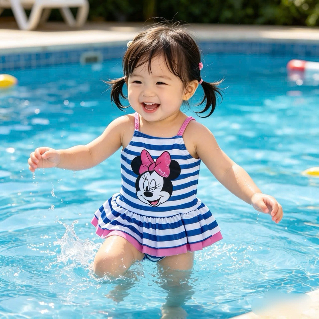 Set đồ bơi bé gái form bé Boi02 xuất dư xịn từ 6 tháng - 8 tuổi chống nắng UPF cao cấp
