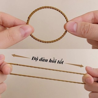 Hộp 100 Dây Buộc Tóc Hàn Quốc Co Giãn Mềm – Thun Cột Tóc Nữ Basic Không Đau Tóc, Không Gãy Rụng