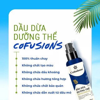 Dầu Dừa Dưỡng Thể Tinh Khiết Vitamin E Cofusion VIETCOCO Body Oil Dưỡng Da Dưỡng Tóc
