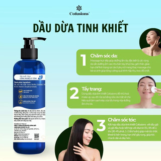 Dầu Dừa Dưỡng Thể Tinh Khiết Vitamin E Cofusion VIETCOCO Body Oil Dưỡng Da Dưỡng Tóc