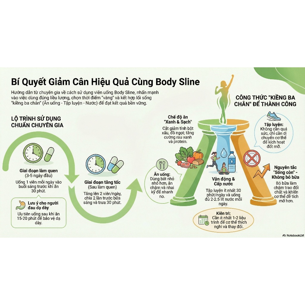 Combo Viên uống giảm cân Giảm Béo Chính hãng Hộp 30 viên, Hỗ trợ kiểm soát cân nặng an toàn hiệu quả Body Sline