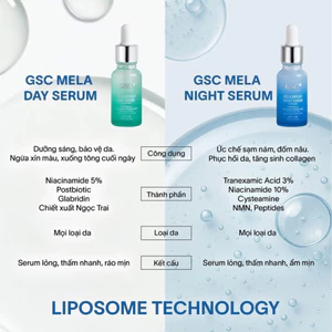 Bộ Serum dưỡng sáng gsc mela bright day serum liposome