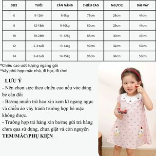 Váy bé gái dáng chữ A cổ hoa thêu quả cherry xinh xắn vải mỏng mặc đi chơi đi học D1331 Bí Ngô Nhỏ