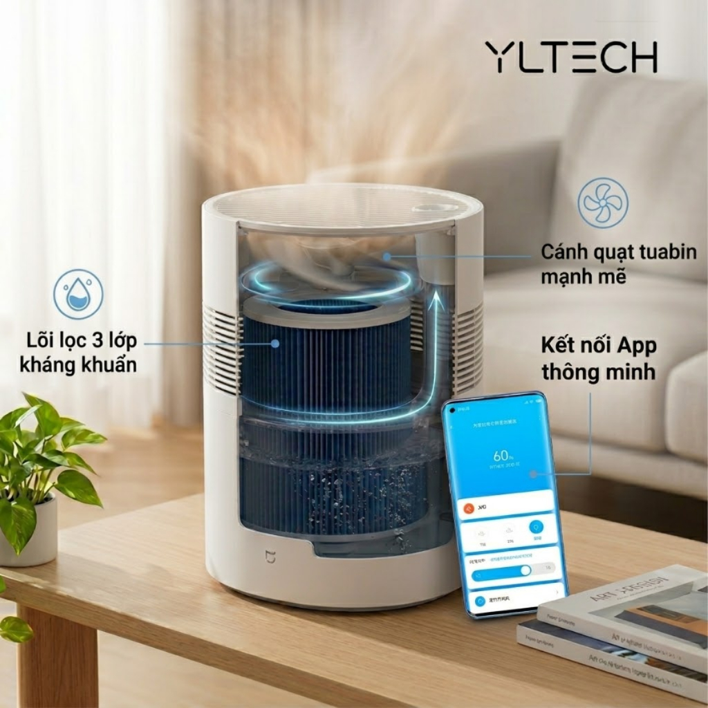 Máy Phun Sương Tạo Độ Ẩm Thông Minh Xi@omi Mijia CJSJSQ01DY | 2.2L Kết Nối App Wifi