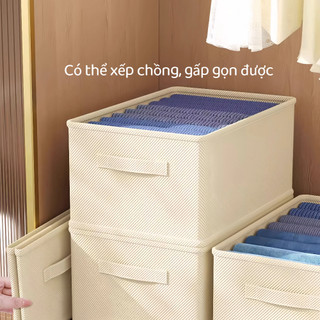 Hộp Đựng Quần Áo Vải Bố Khung Cứng, Túi Phân Loại Đồ Lót Quần Jean, Túi Lưu Trữ Đa Năng Sắp Xếp Tủ Đồ