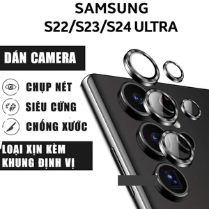Dán mắt camera Samsung Galaxy S22 Ultra / S23 Ultra / S24 Ultra / S25 Ultra khung kim loại có kính cường lực