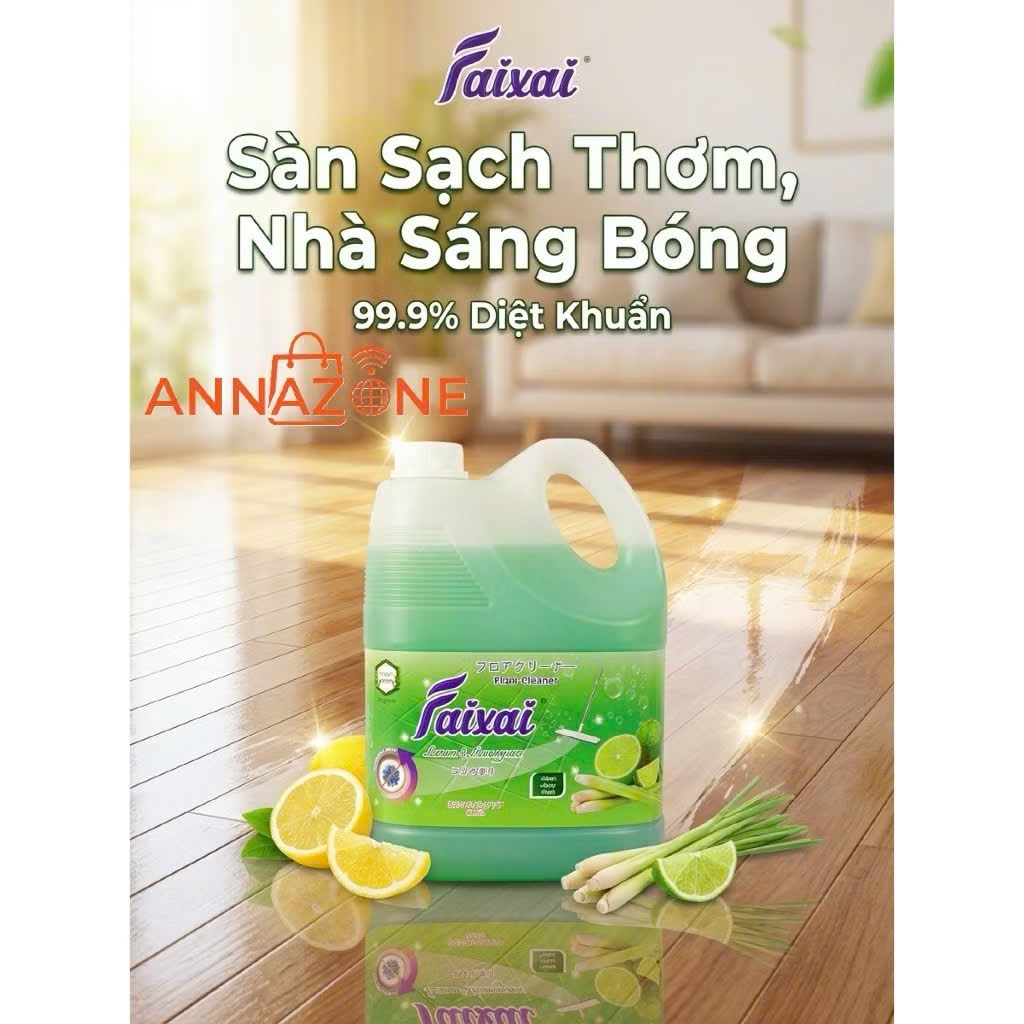 [ECG][COMBO] 2 Can Nước lau sàn thiên nhiên cao cấp Faixai - F004