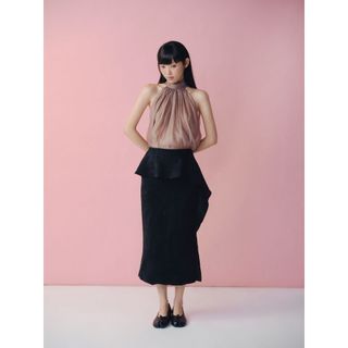 Chân váy OLV midi xếp tầng đen thanh lịch Black Layered Midi Skirt