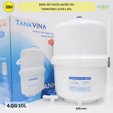Bình áp máy lọc nước RO TankVINA 4G (10L), Bao gồm van xả áp, van bảo vệ, cho tất cả máy lọc nước