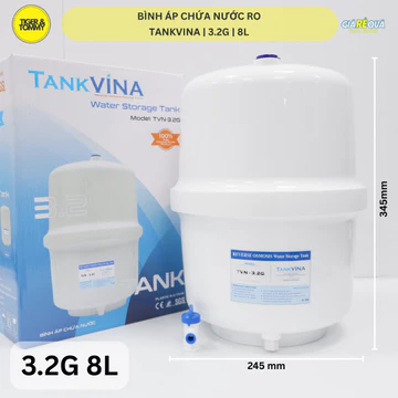 Bình áp máy lọc nước RO TankVINA 3.2G (8L), cho tất cả máy lọc nước