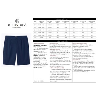 [T7_SALE 20%_HT] Quần Short Kaki Nam 1QNKT603 Biluxury Co Giãn Đàn Hồi Quần Kaki Ngố Giữ Form