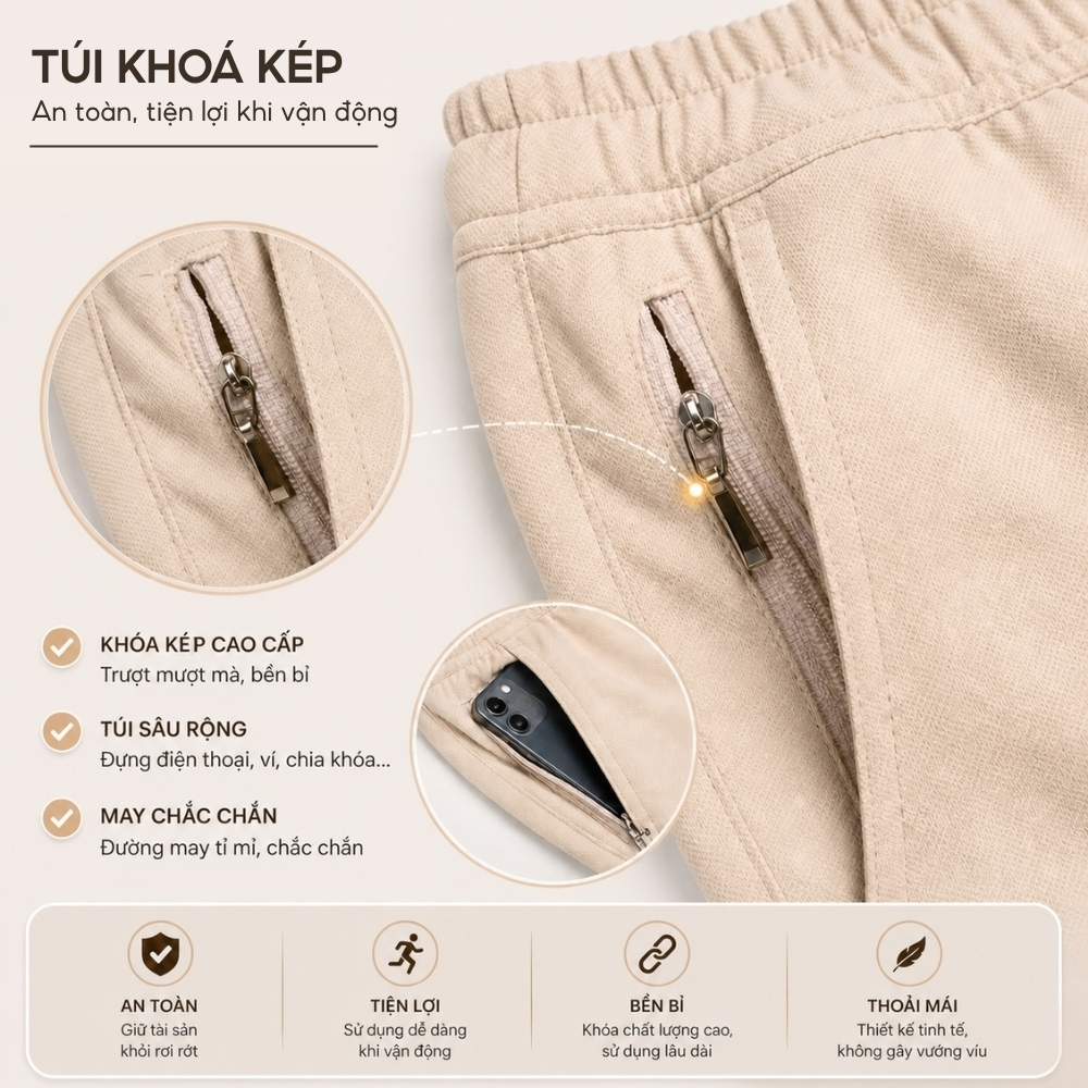 [BẢN NÂNG CẤP 2026] Quần short SCOUT kaki cá sấu, thiết kế túi kép đa năng và dây rút điều chỉnh linh hoạt - FEAER