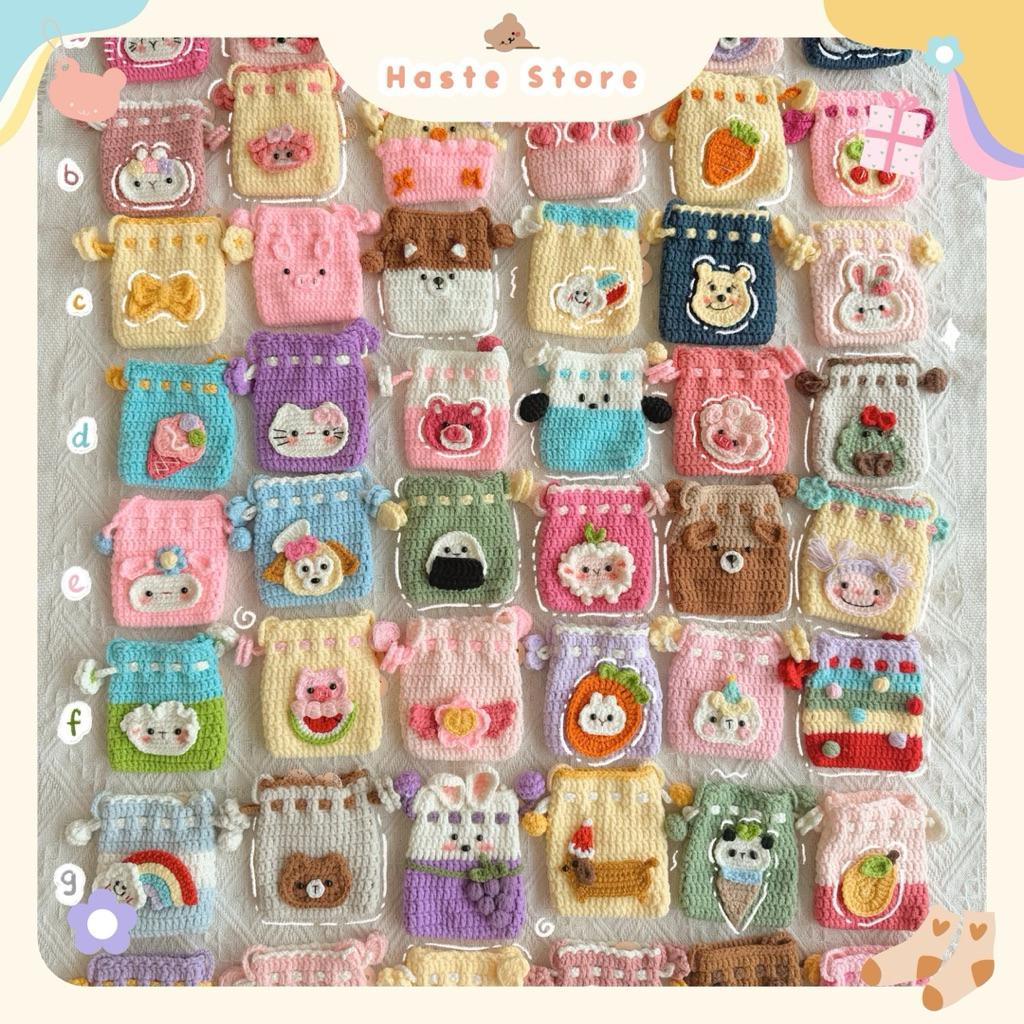 [Có Sẵn] Túi Rút Len Mini Nhiều Màu Sắc Handmade Haste