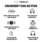 Tai nghe Bluetooth SKULLCANDY CRUSHER 540 ACTIVE| Pin 40H, Rung âm bass, Chống ồn cao cấp, Thể thao — ảnh 2