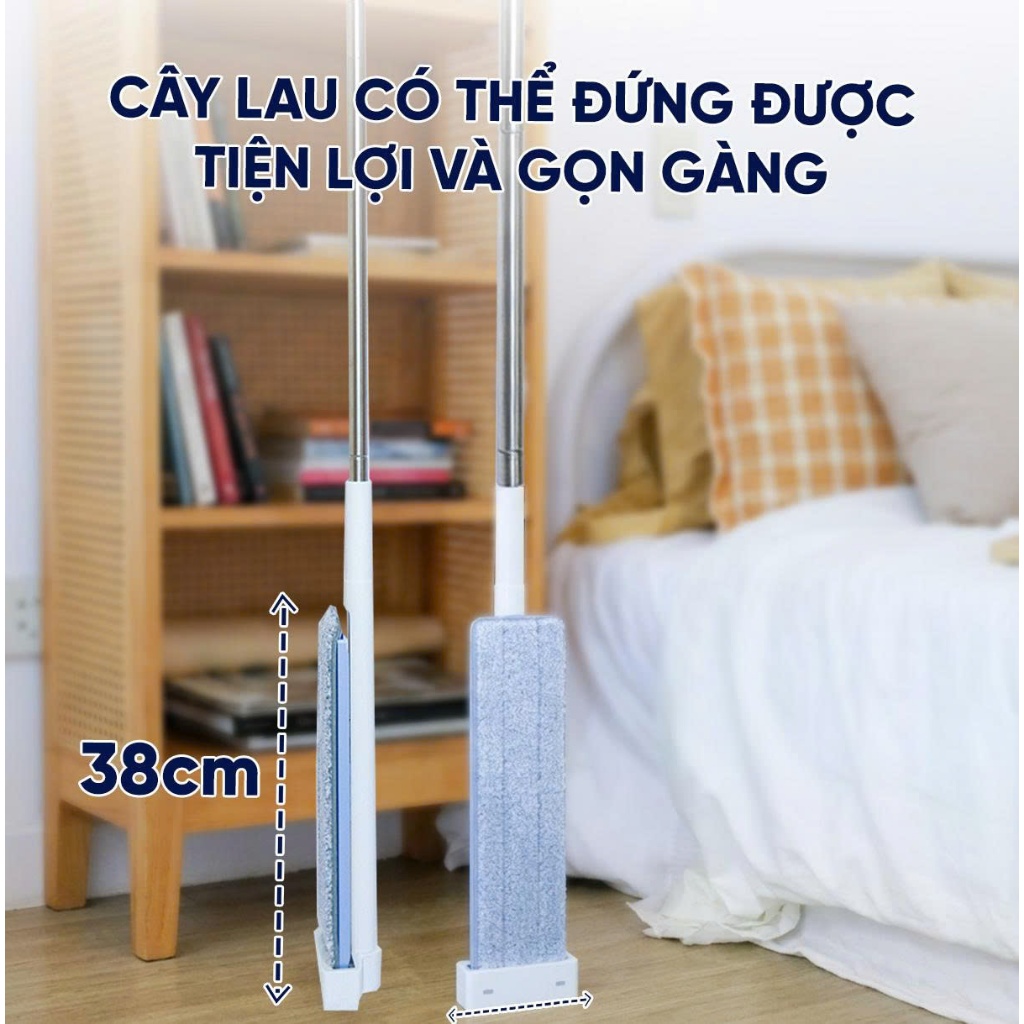 Cây lau nhà MyJae sợi Microfiber lau sạch nhanh 38 cm