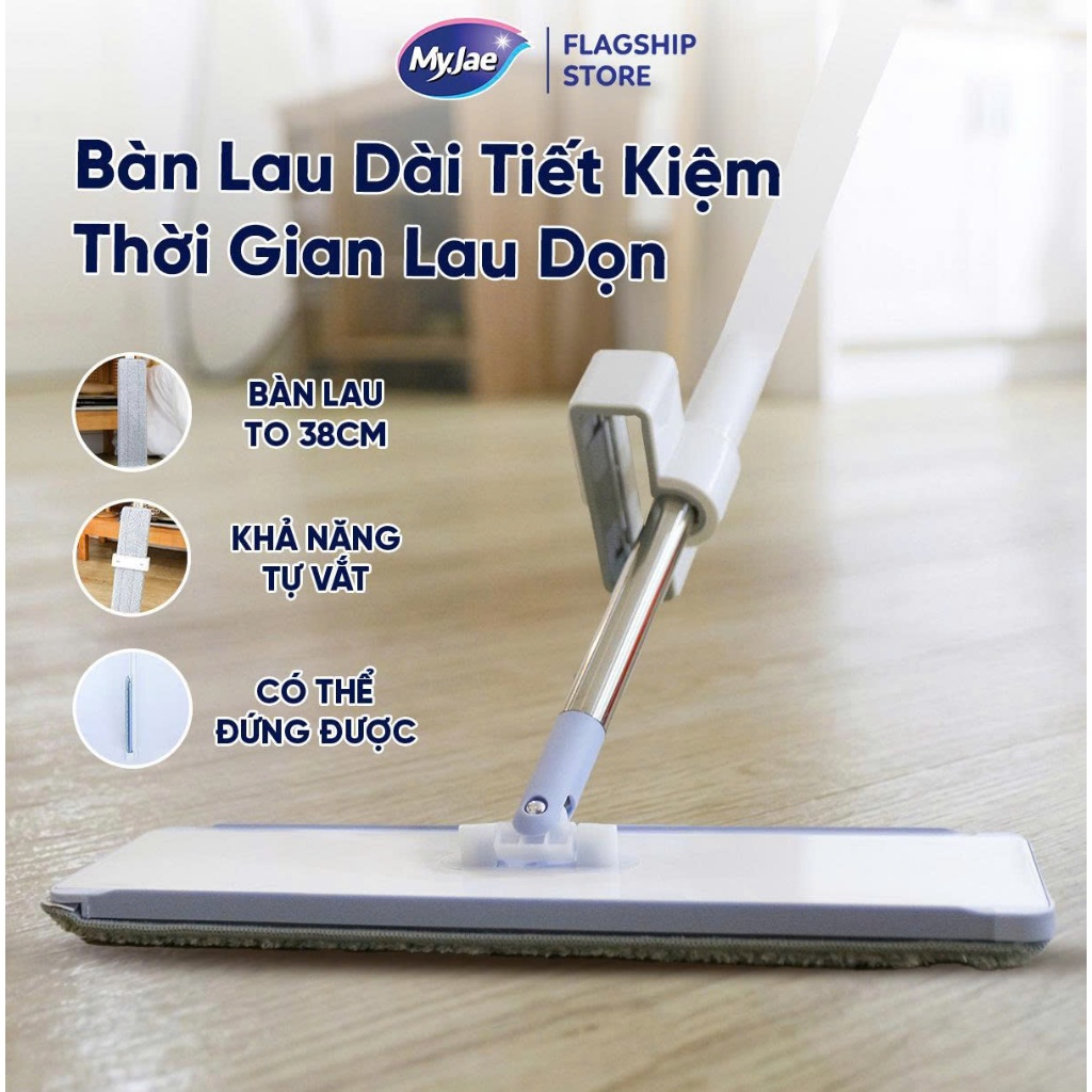 Cây lau nhà MyJae sợi Microfiber lau sạch nhanh 38 cm
