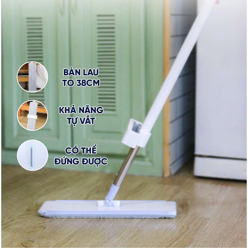 Cây lau nhà MyJae sợi Microfiber lau sạch nhanh 38 cm