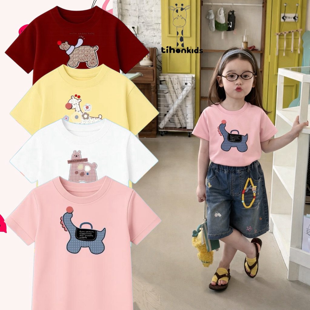 [A08] ÁO PHÔNG TRẺ EM IN HÌNH STICKER LỘN XỘN CỘC TAY CHẤT COTTON MỀM MỊN