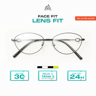 Gọng kính thời trang nam nữ ANNA chất liệu kim loại dáng oval 36005