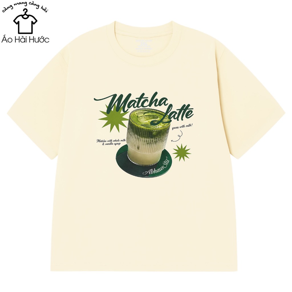 Áo Thun Matcha Late, Văn Phòng Công Sở, Form Rộng Oversize Nam Nữ 230gsm In Theo Yêu Cầu