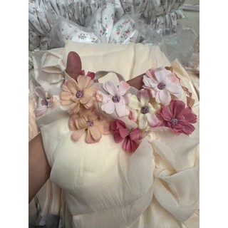 Váy maxi nữ 2 dây hoa nổi | đầm voan nhẹ bay | mặc đi biển, tiệc nhẹ cực xinh