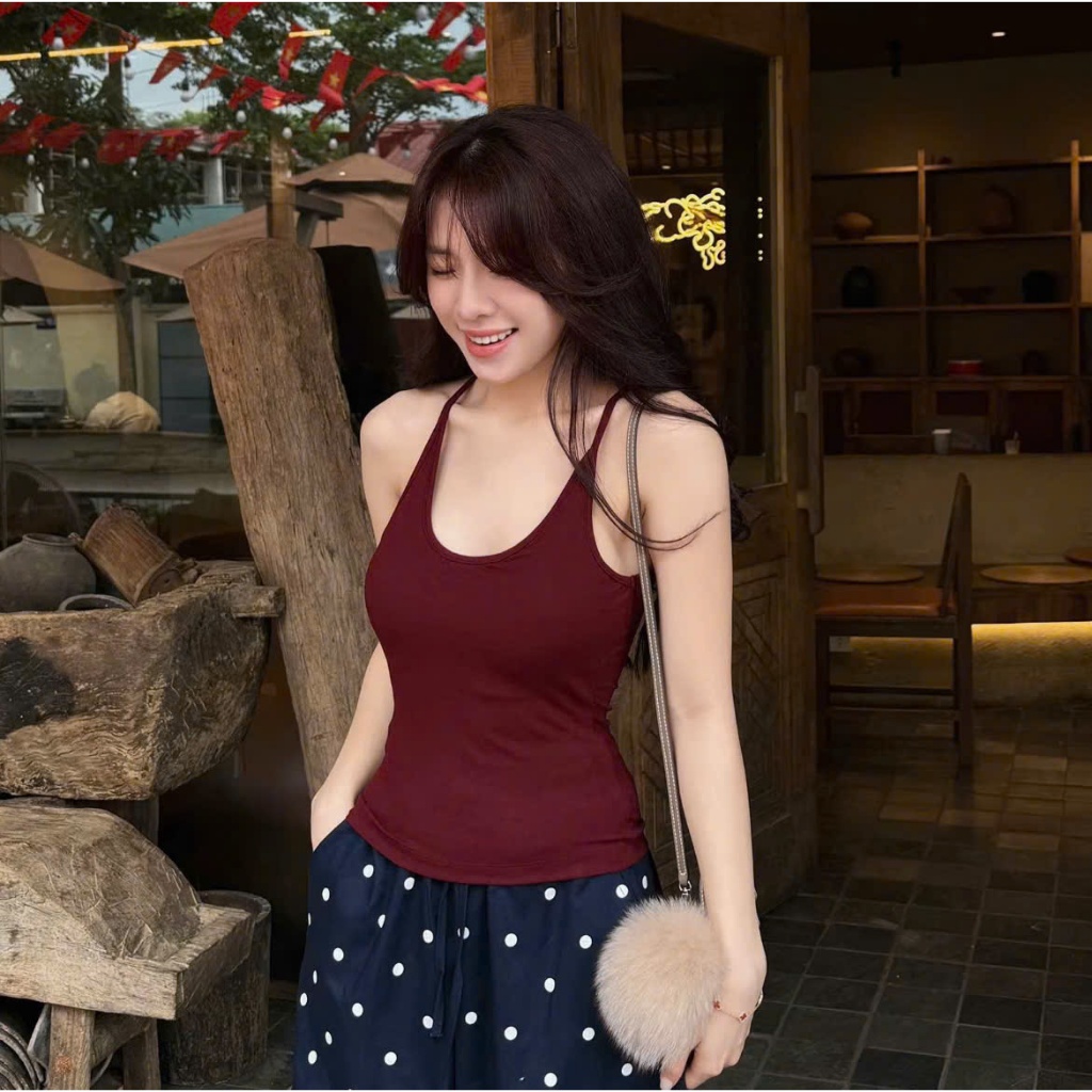 [CÓ MÚT] Áo 2 Dây Cổ U Có Đệm Cao Su Thoáng Khí - Chất Liệu Cotton Rib Hàn Co Giãn Thoải Mái, Form Ôm Body Tôn Dáng A012
