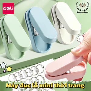 Bấm Đục Lỗ Giấy Mini Deli Cầm Tay Tiện Lợi – Máy Đục Lỗ Để Bàn / Đục Lỗ Sổ Còng, Dụng Cụ Bấm Lỗ Giấy Văn Phòng
