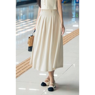 Chân Váy Công Sở Dài Xòe LAMER FASHION Xếp Ly Dáng Dài 2 Lớp Trẻ Trung ( Không Kèm Thắt Lưng ) HSD-O62L26Q005