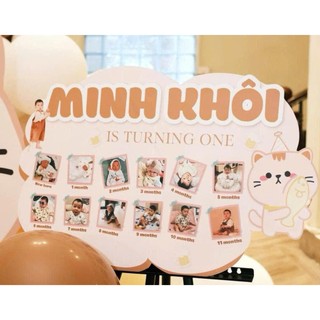 BẢNG THÔNG TIN/ BẢNG ẢNH  12 THÁNG  CHO BÉ TRAI BÉ GÁI TRANG TRÍ SINH NHẬT (Thiết kế riêng) YẾN NHI SHOP